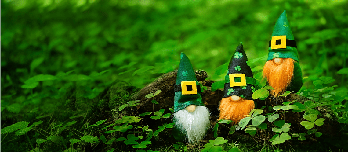 Leprechauns in green grass